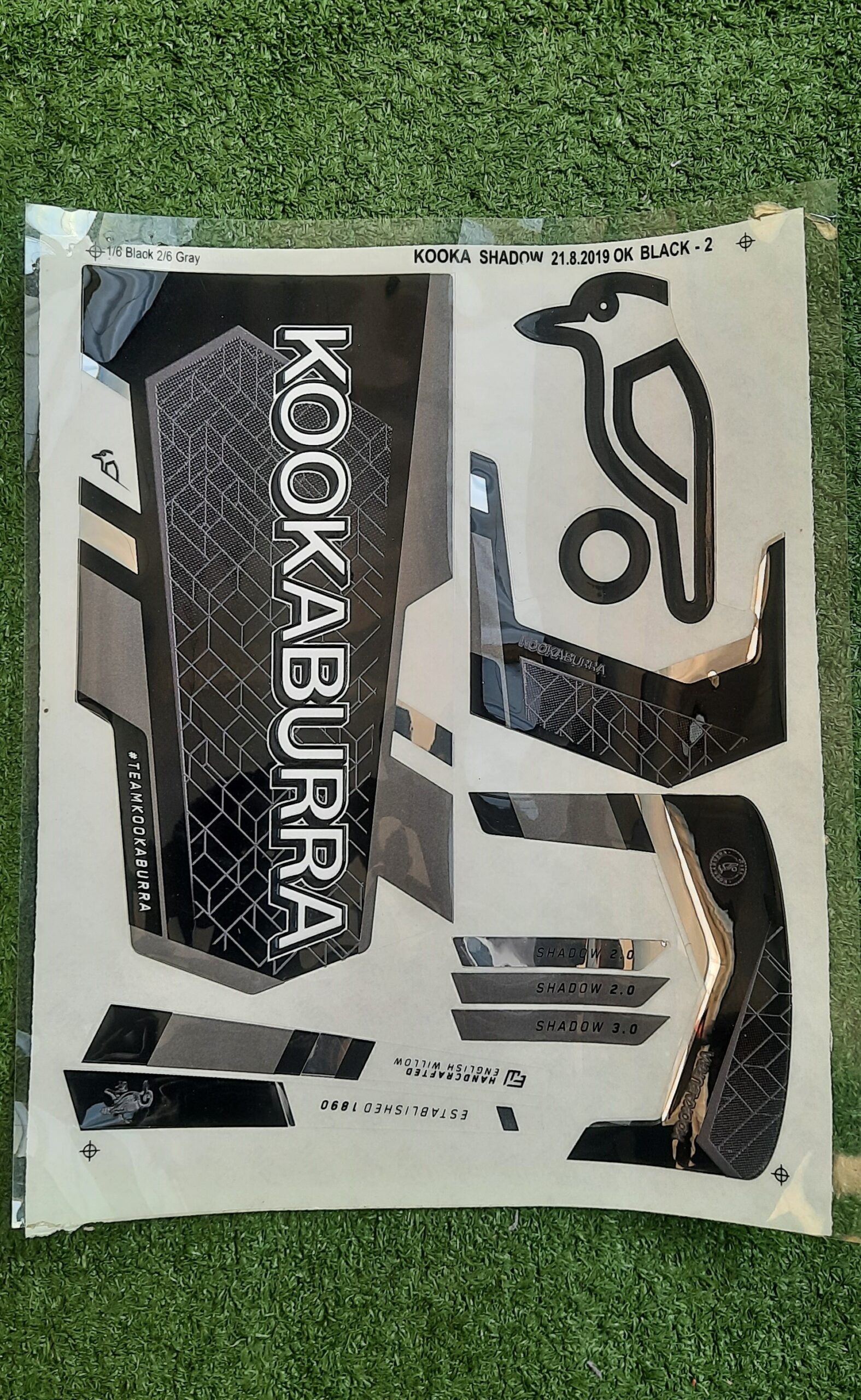 Kookaburra Shadow Pro Bat Stickers (3D Embossed) Kooka ShadowPRO Bat Stickers scaled