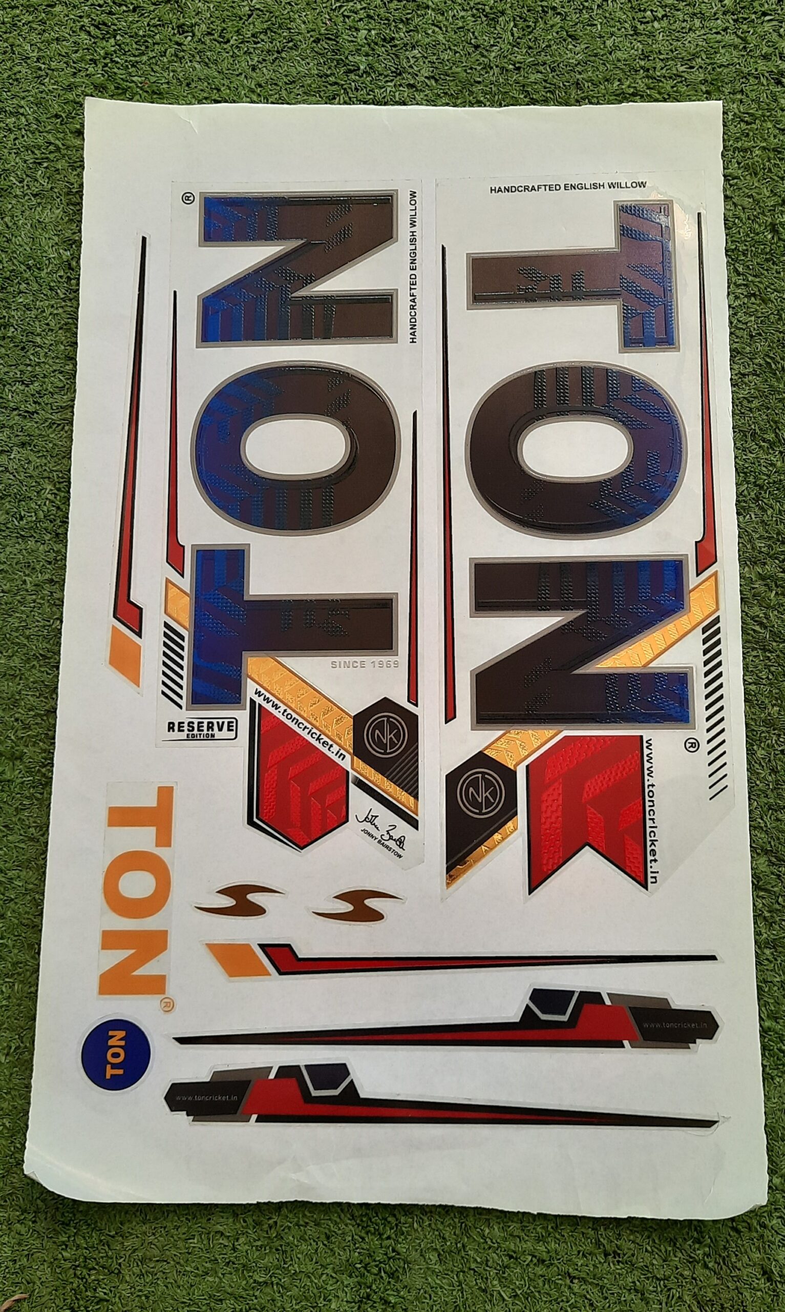TON Jonny Bairstow Reserve Edition Bat Stickers (3D Embossed) TON JB RESERVE EDITON scaled